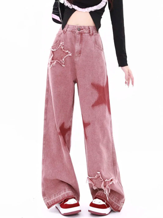 Hoshi Star Patch Wide Leg Jean