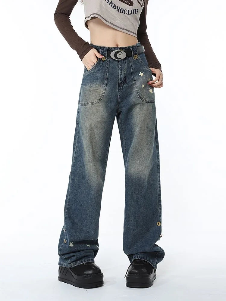 Hoshi Star Patch Wide Leg Jean