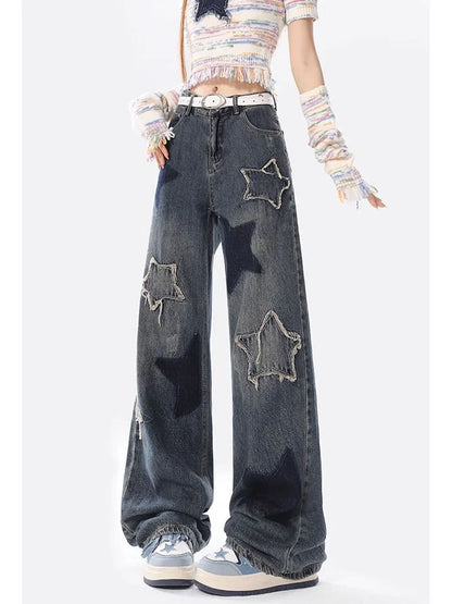 Hoshi Star Patch Wide Leg Jean