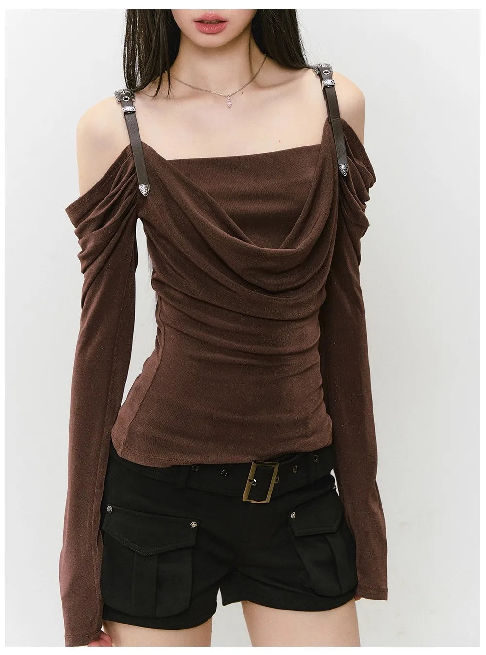 Emi Draped Strap Top