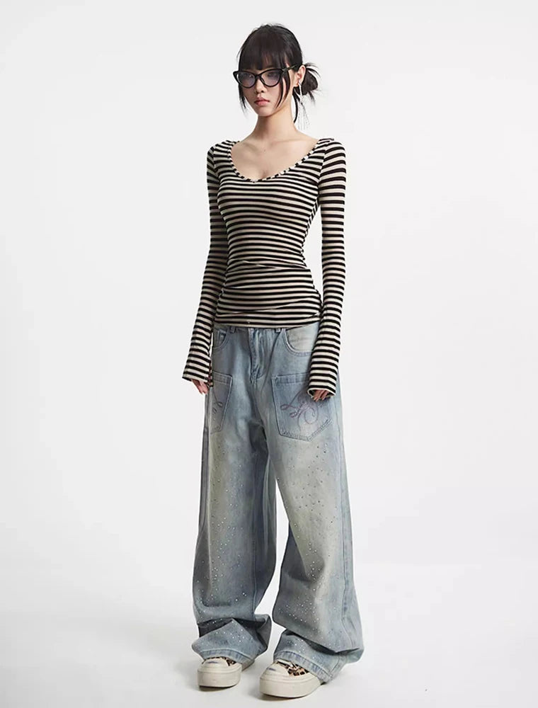 Mina Stripe Scoop Top
