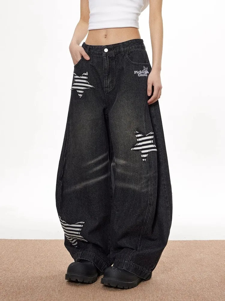 Hoshi Star Patch Wide Leg Jean