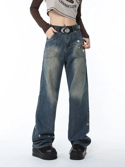 Hoshi Star Patch Wide Leg Jean